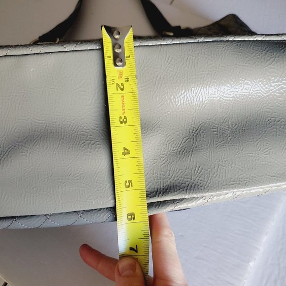 GUESS Grey Patent Wall Street Tote Bag - Picture 16 of 16